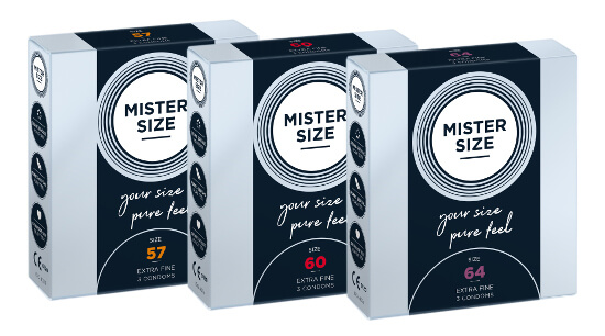 MISTER SIZE Trial Set 57-60-64 (3x3 kondomy)